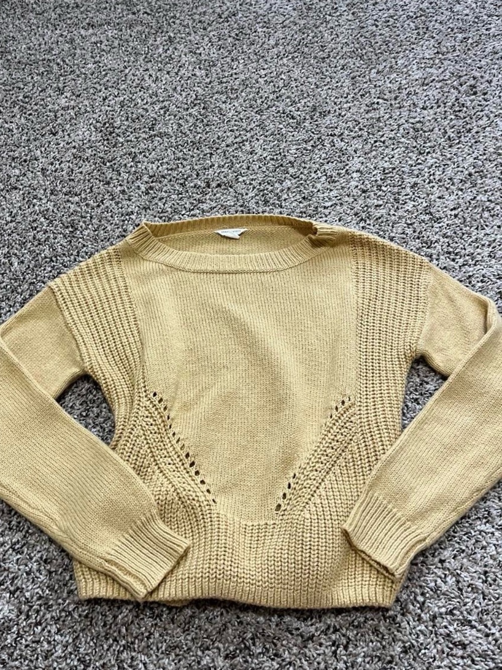 Aeropostale Light Yellow Crewneck Knit Sweater